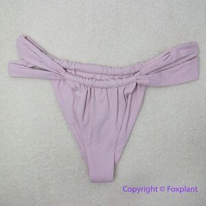 NEW Stone‎ Fox swim Solid Bijou Bikini Bottoms, size XL, pink/lilac